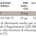 Tabella con valori nutrizionali ZREEN Vitamina K2