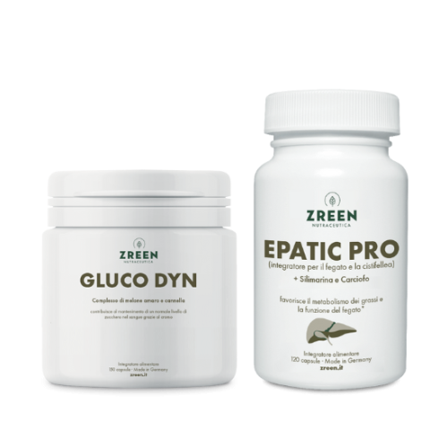 Packshots di 1 ZREEN Epatic Pro e 1 ZREEN Gluco Dyn