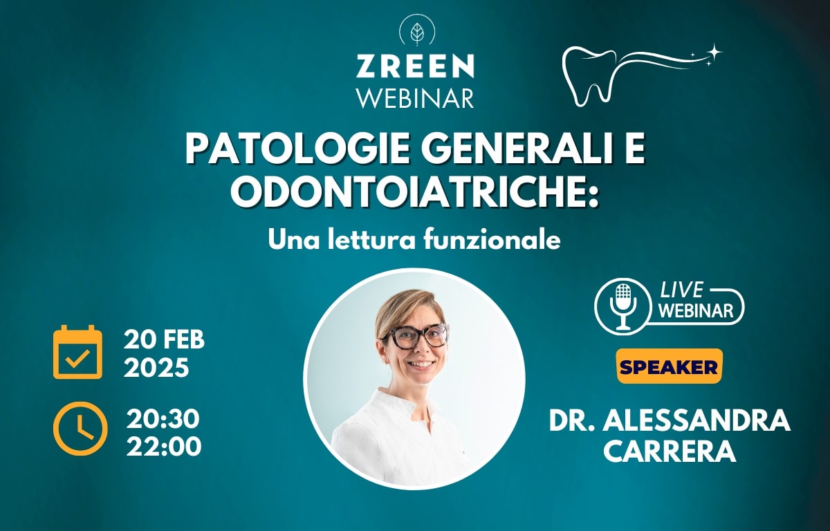 Copertina webinar: info evento e foto profilo della Dr.ssa Alessandra Carrera