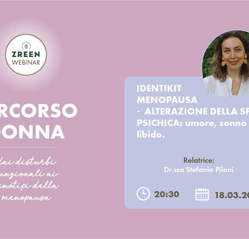 Copertina webinar: info evento e foto profilo della relatrice: Dr.ssa Stefania Piloni